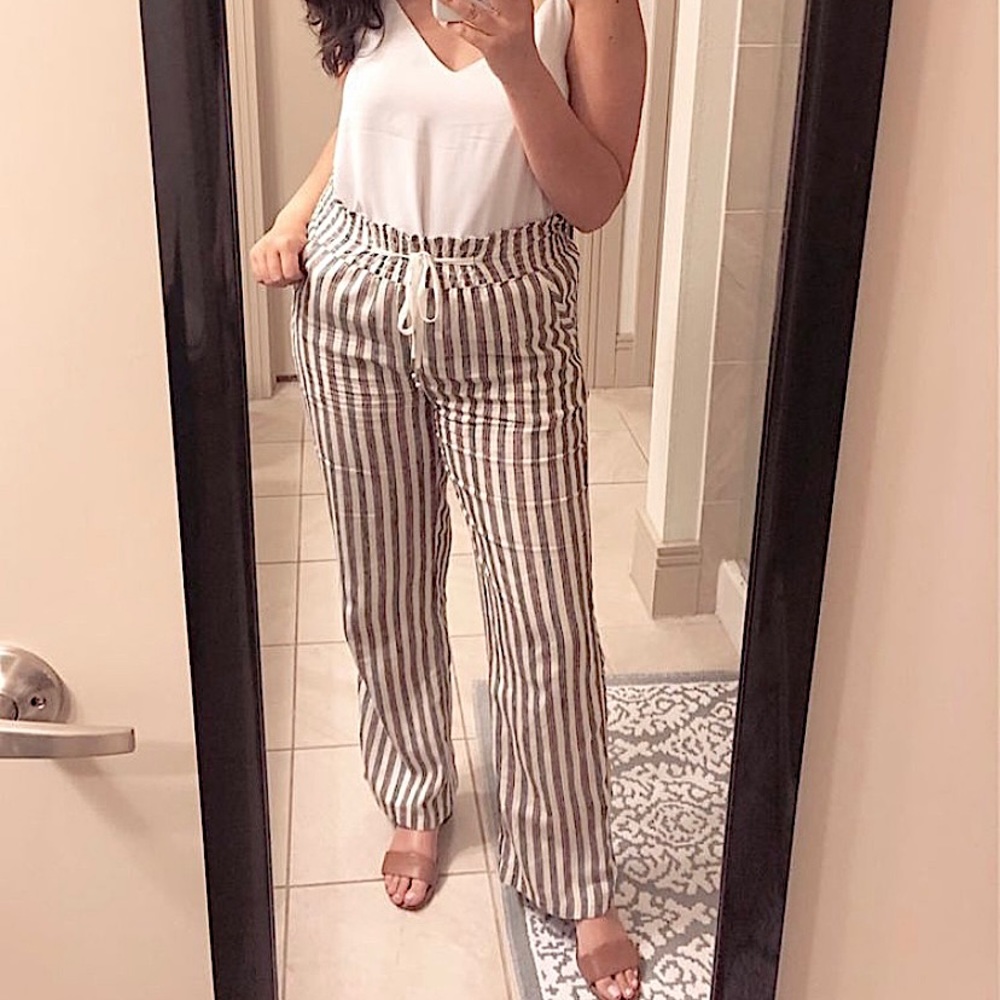 Flared Stripped Pants